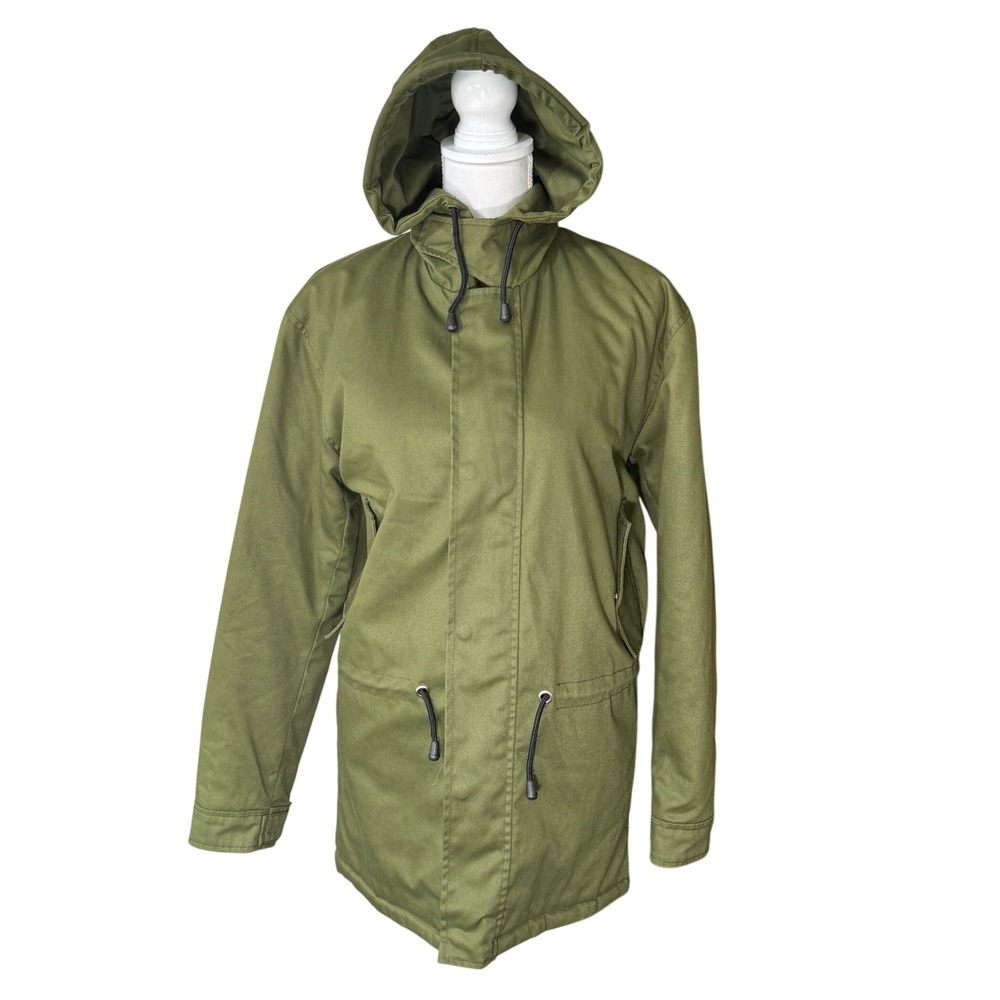Straight To Hell Hunter Olive Green Fishtail Parka Jacket Men's XS Cotton Hooded